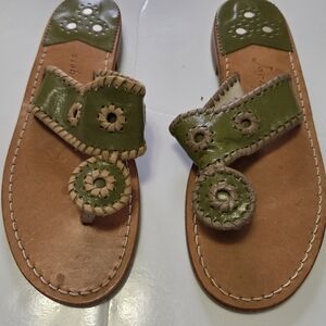 Jack Rogers Ladies Rio Navajo Thong Leather Sandals Size 8M